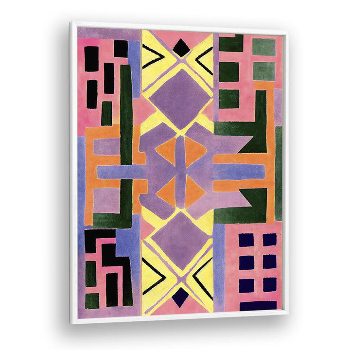 Perurug Pattern Shapes Geometric art Artwork in White Plain Frame