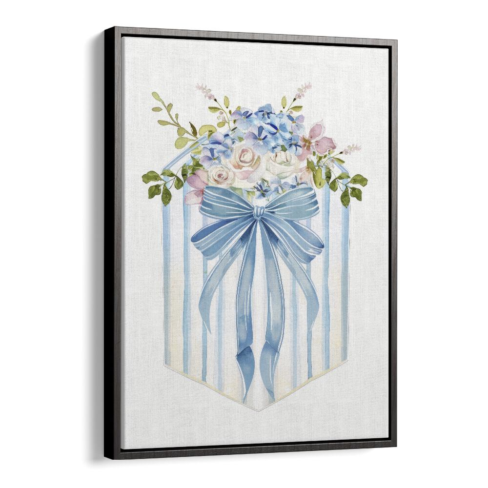 Petals And Presents Box Kids Art Artwork in Black Floater Frame
