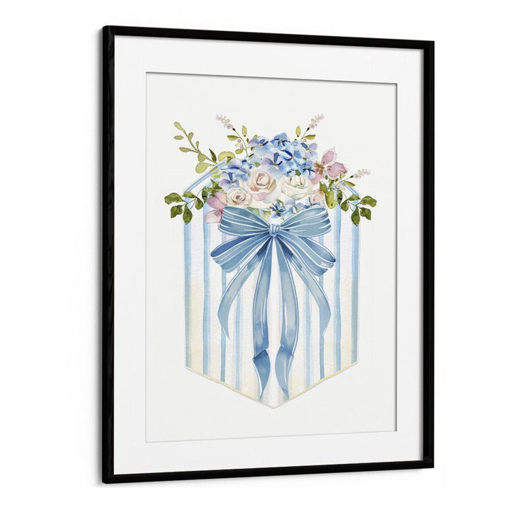 Petals And Presents Box Kids Art Artwork in Black Frame With Mount
