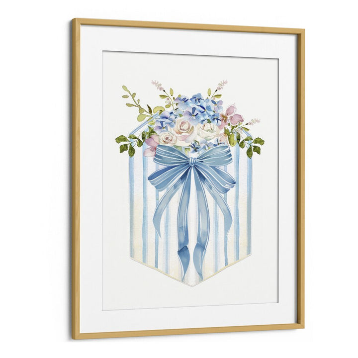 Petals And Presents Box Kids Art Artwork in Oak Wood Frame With Mount
