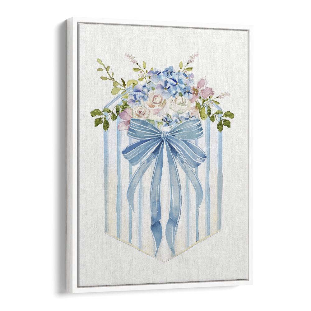 Petals And Presents Box Kids art painting Artwork in White Floater Frame
