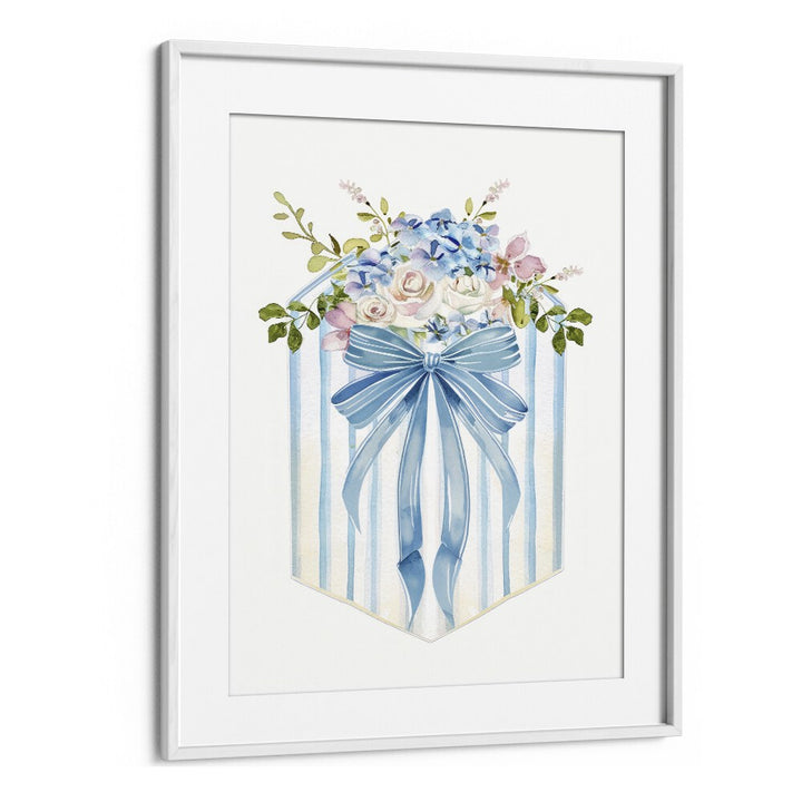 Petals And Presents Box Kids Art Artwork in White Frame With Mount