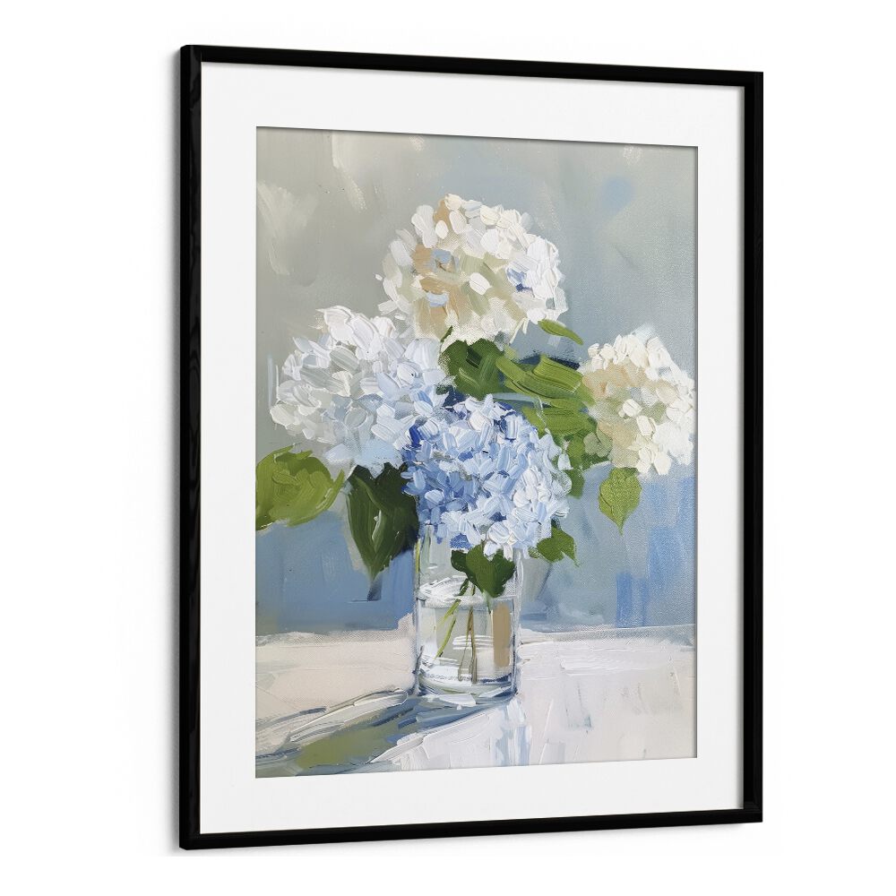 Petals In Pastel Kids Art Artwork in Black Frame With Mount
