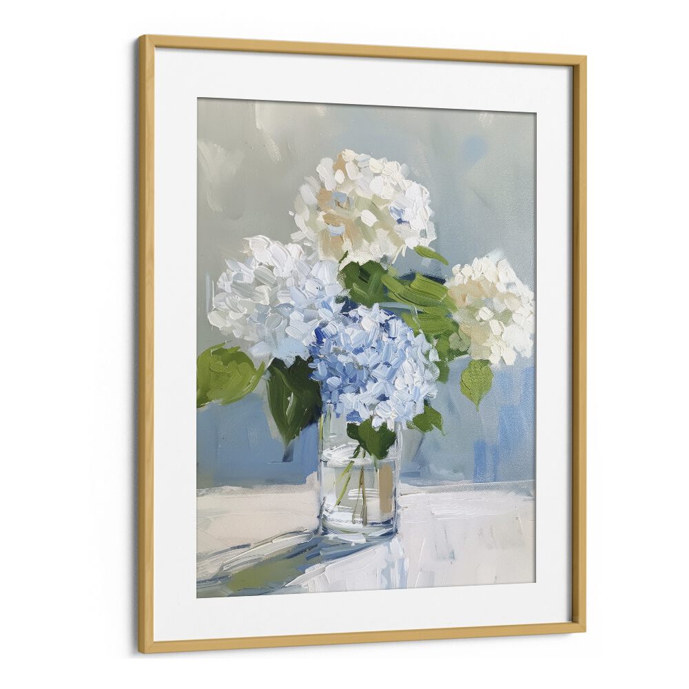 Petals In Pastel Kids Art Artwork in Oak Wood Frame With Mount
