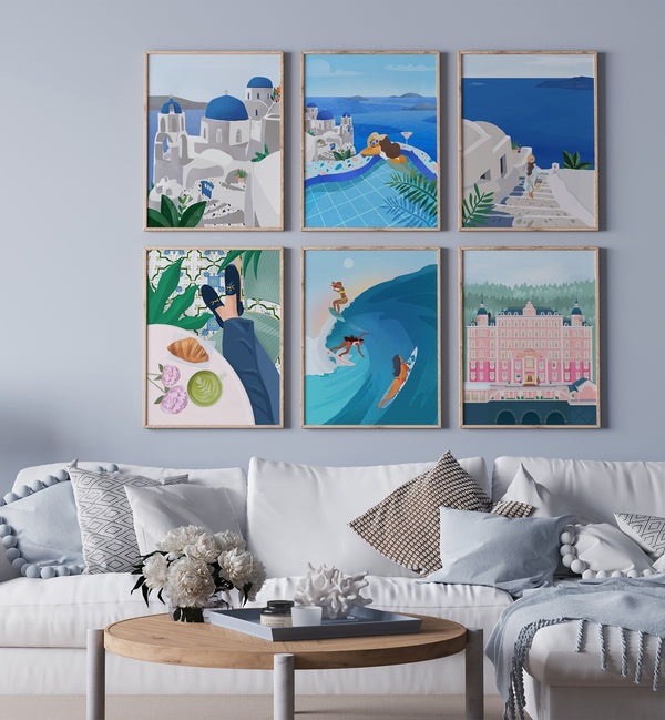 Petra Lidze Artworks Set, set of 6 paintings, showcases vibrant, modern artistry for a stunning gallery wall.