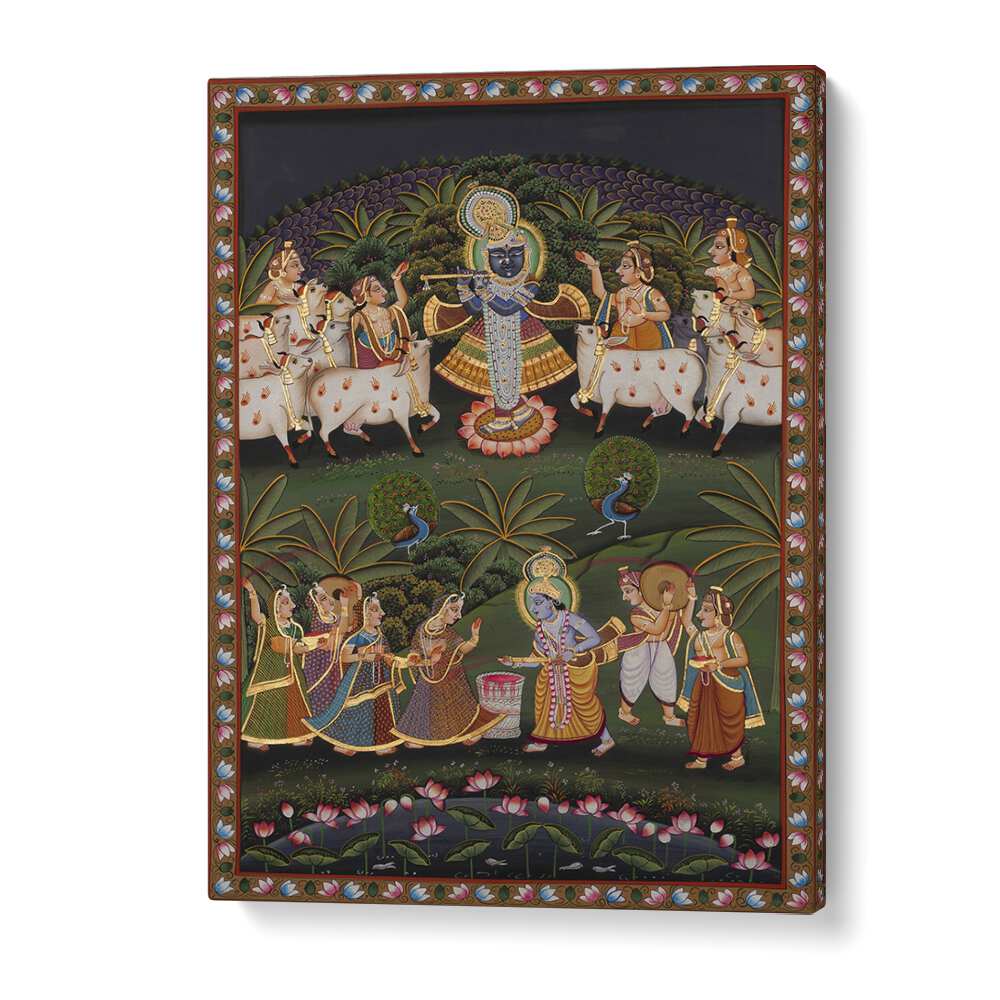 Pichwai Art I Indian art painting Artwork in Gallery WrapPichwai Art I Indian art painting Artwork in Gallery Wrap