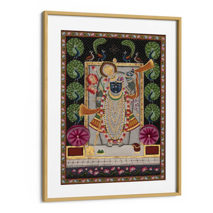 Pichwai Art II Indian art painting Artwork in Oak Wood Frame With Mount