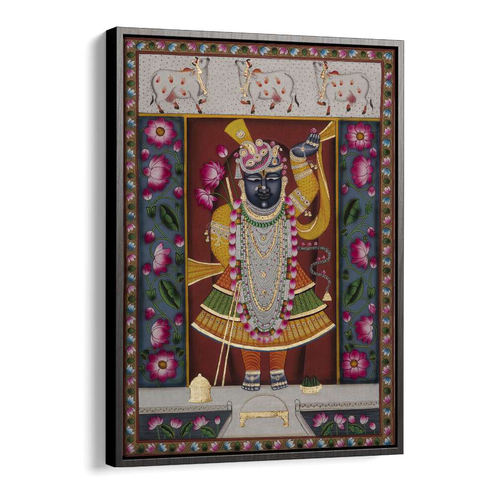 Pichwai I Indian art painting Artwork in Black Floater Frame