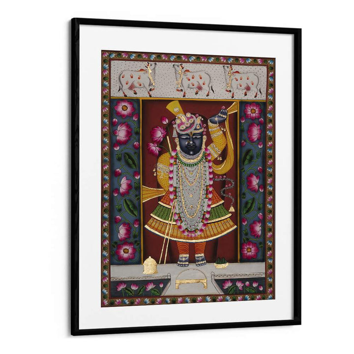 Pichwai I Indian art painting Artwork in Black Frame With Mount