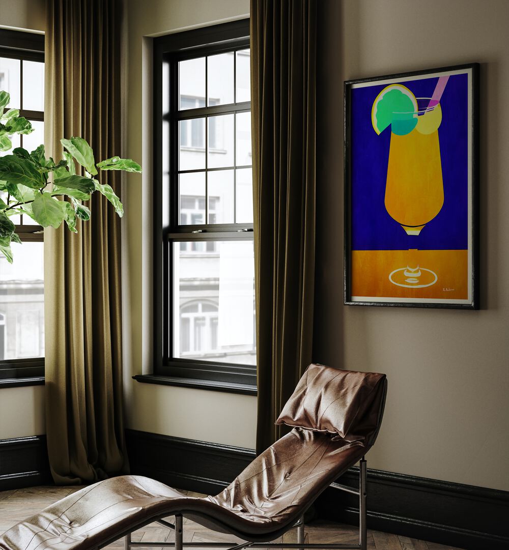 Bright and stylish PINA COLADA, KITCHEN POSTERS adding tropical charm to contemporary kitchen decor.