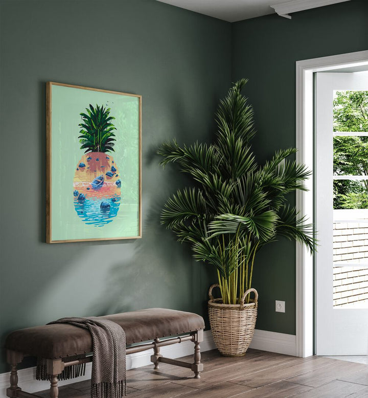 Vibrant PINEAPPLE ISLAND, BEACH PAINTINGS adding tropical charm to your space with sun-soaked colors and style.