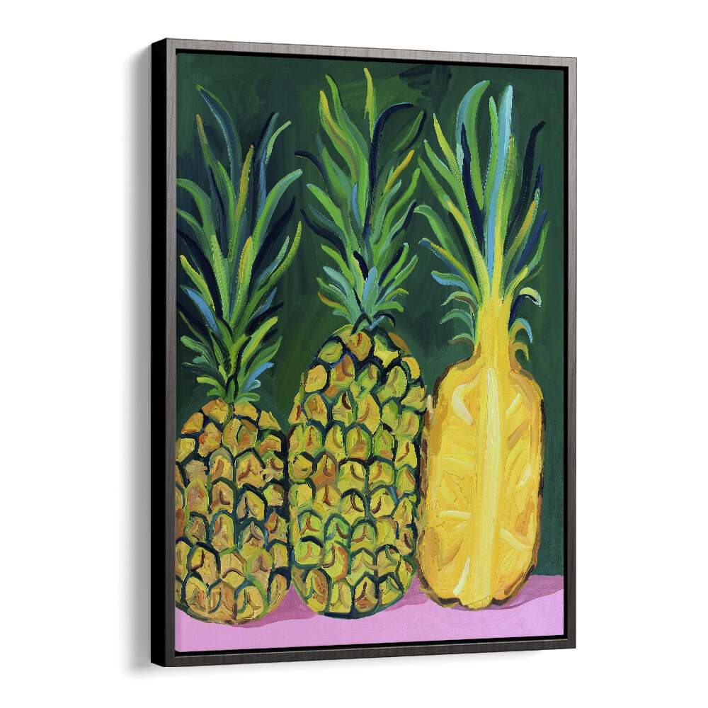 Pineapples Bar & Cafe Artwork in Black Floater Frame