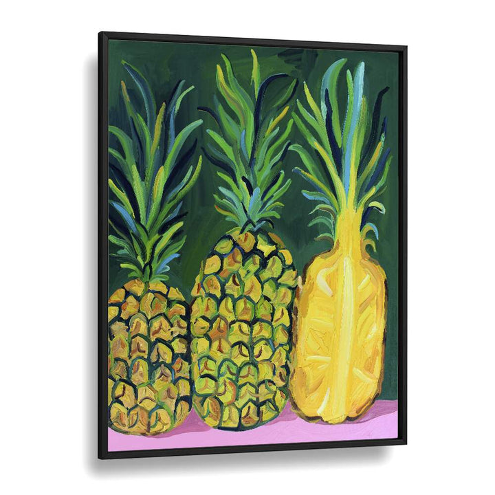 Pineapples Bar & Cafe Artwork in Black Plain Frame