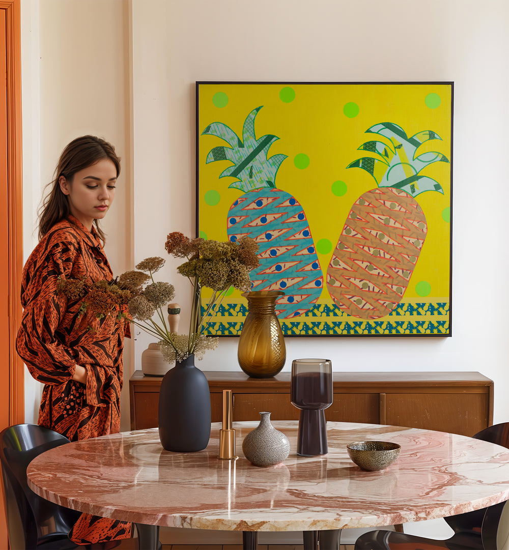 Bright and vibrant PINEAPPLES, KITCHEN POSTERS add a tropical touch to your home decor, perfect for any kitchen.