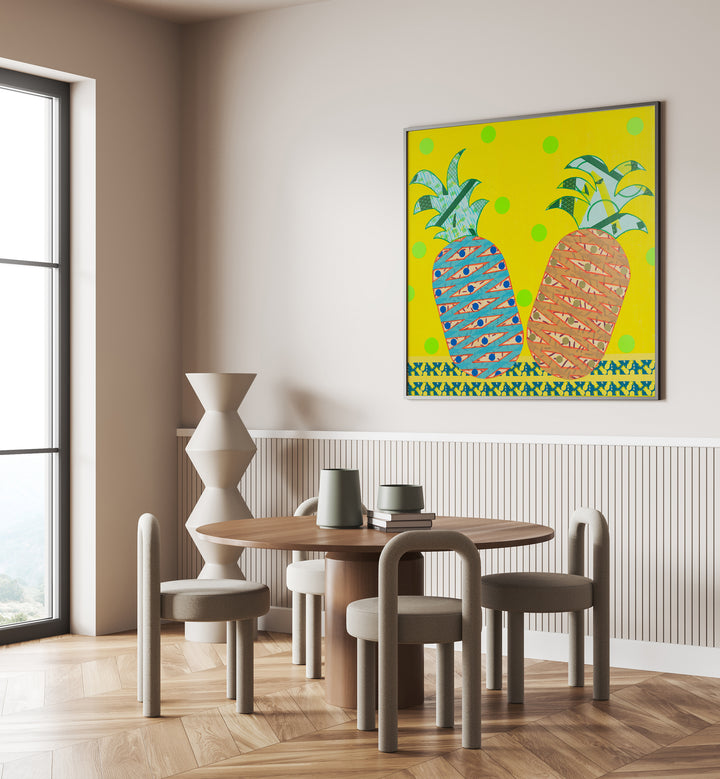 Bright and colorful PINEAPPLES, KITCHEN POSTERS enhance any kitchen's tropical charm and vibrant decor.