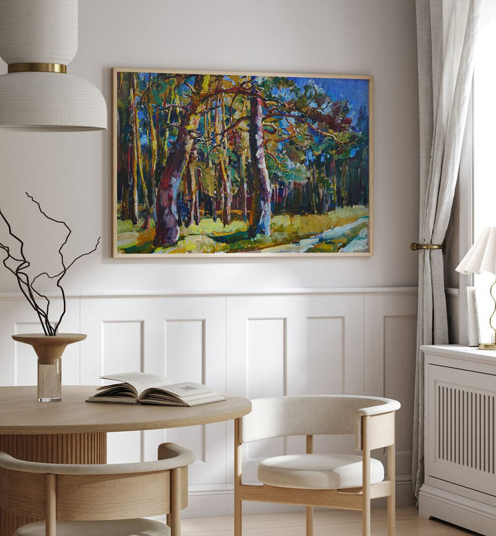 Vibrant PINE FOREST , LANDSCAPE PAINTINGS enhance your space with the serene beauty of nature, inviting tranquility.