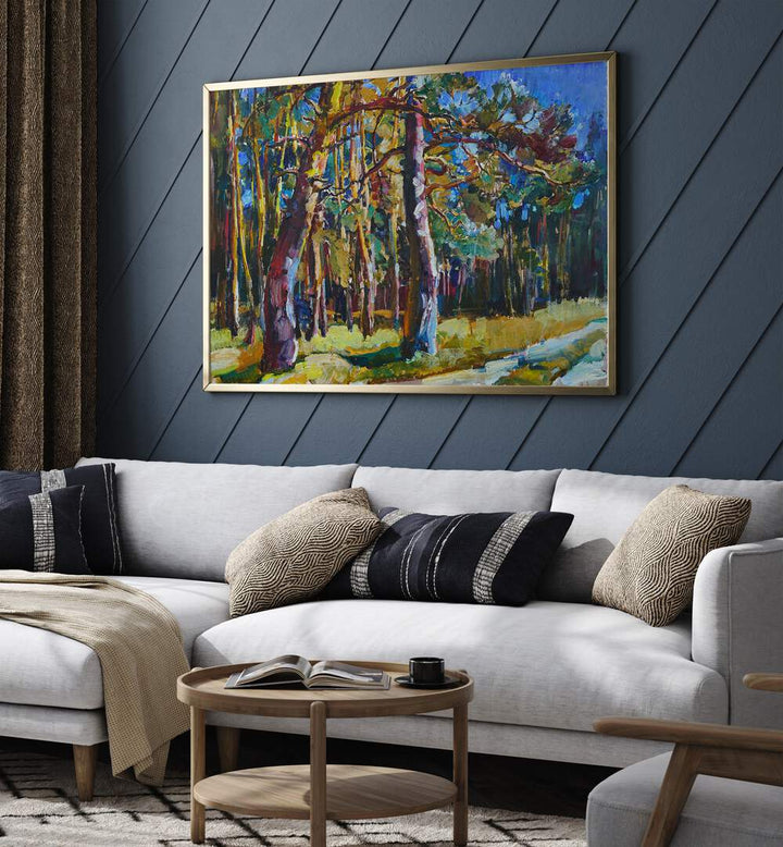 Vibrant PINE FOREST, LANDSCAPE PAINTINGS enhance your space with nature's tranquility, perfect for any decor.