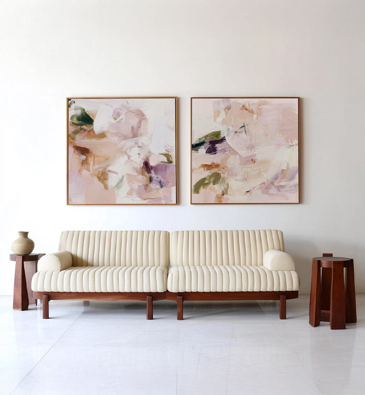 PINK BLUSH, SET OF 2 PAINTINGS