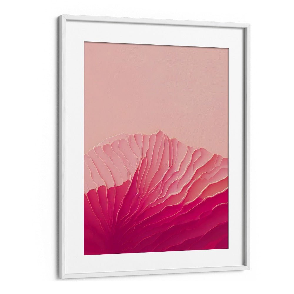 Pink Coral Fashion Art Artwork in White Frame With Mount