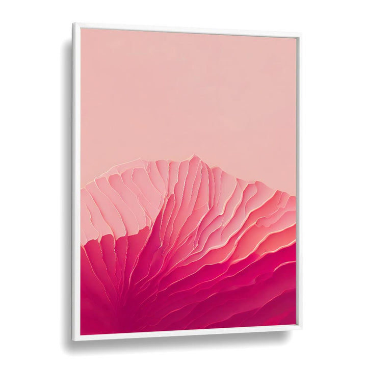 Pink Coral Fashion art Artwork in White Plain Frame
