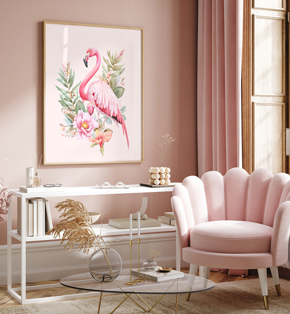 PINK FLAMINGO TROPICAL BLOOM