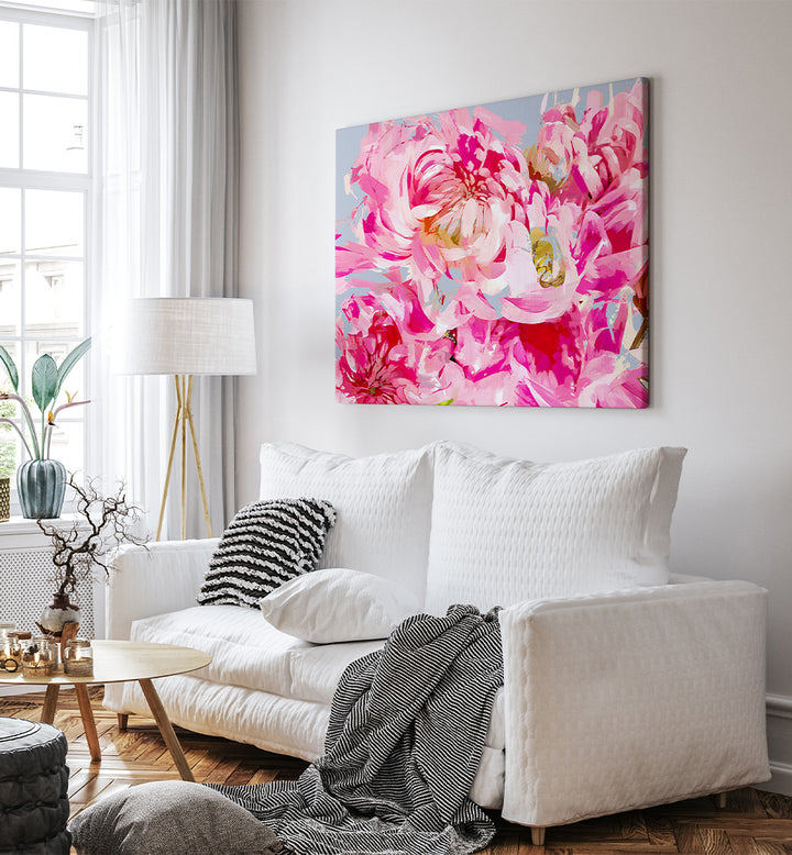 WILD PINK PEONIE , FLORAL FLOWER PAINTINGS