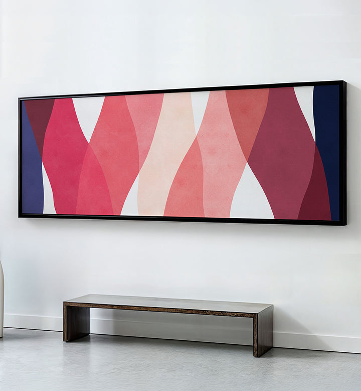 PINK FLOWING ABSTRACT , PANORAMIC ART