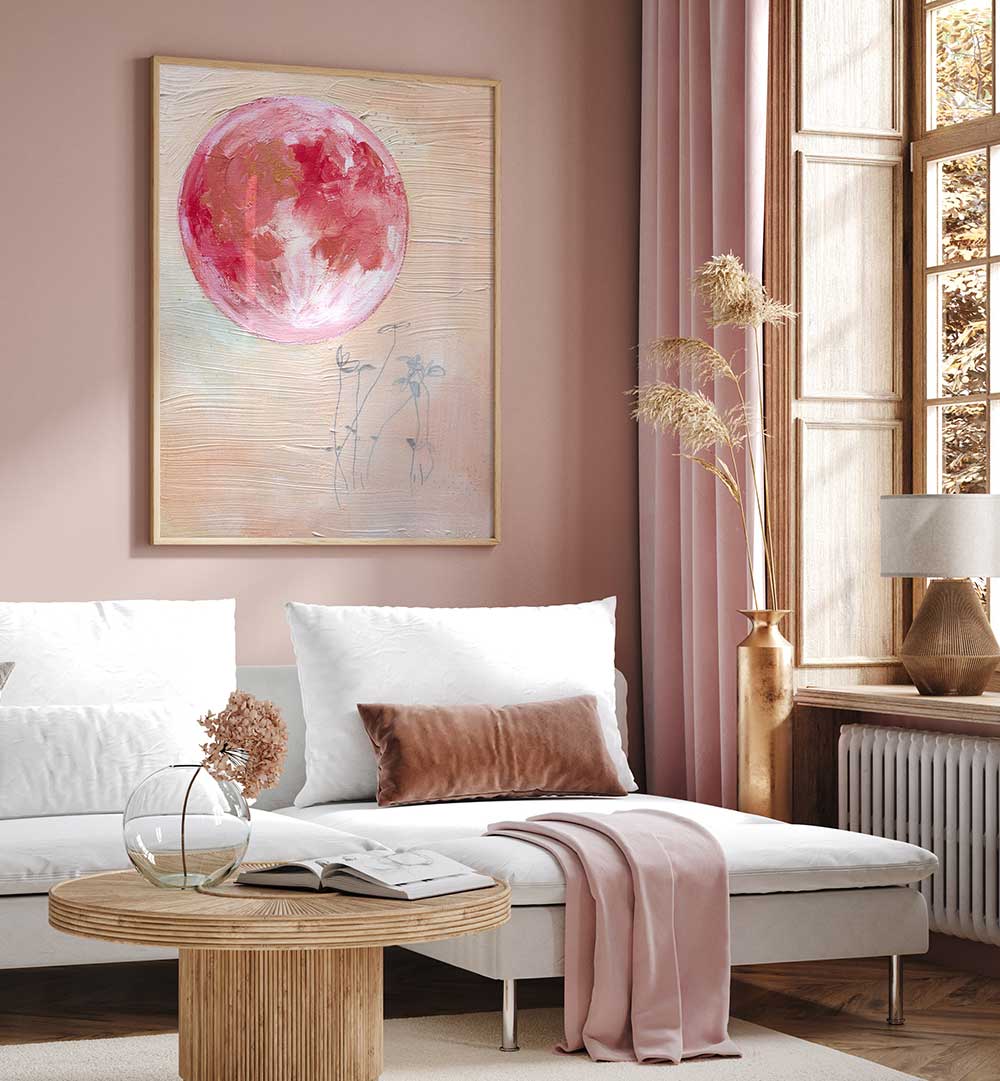 PINK MOON SMALL , LANDSCAPE PAINTINGS