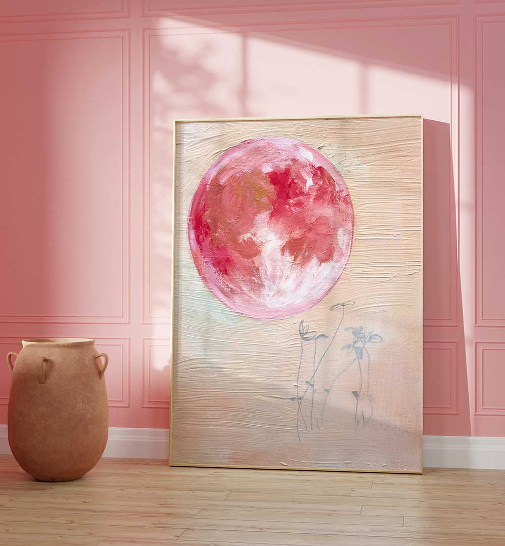 PINK MOON SMALL , LANDSCAPE PAINTINGS