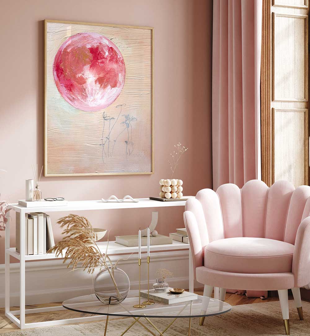 PINK MOON SMALL , LANDSCAPE PAINTINGS