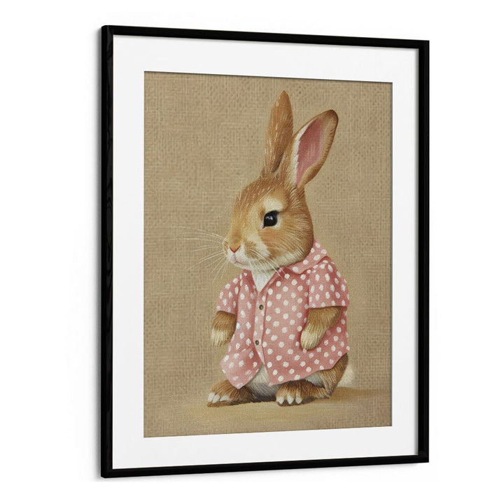 Pink Perfection Bunny's Style Kids Art Artwork in Black Frame With Mount
