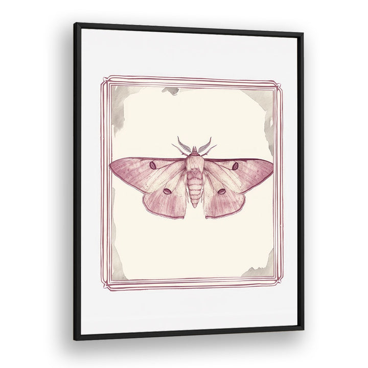 Pink Petal Flutter Kids art Artwork in Black Plain Frame
