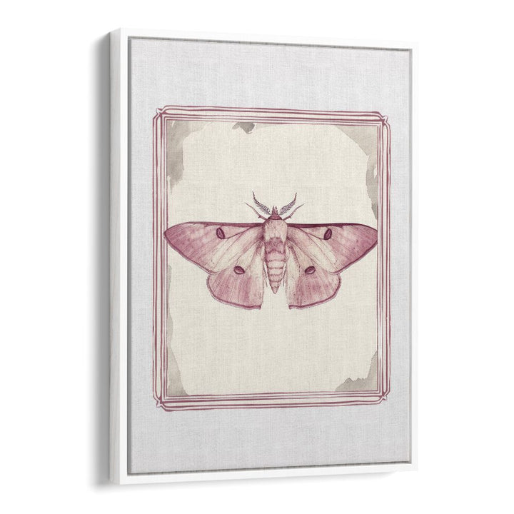 Pink Petal Flutter Kids art painting Artwork in White Floater Frame
