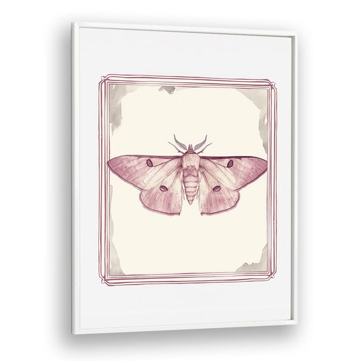 Pink Petal Flutter Kids art Artwork in White Plain Frame
