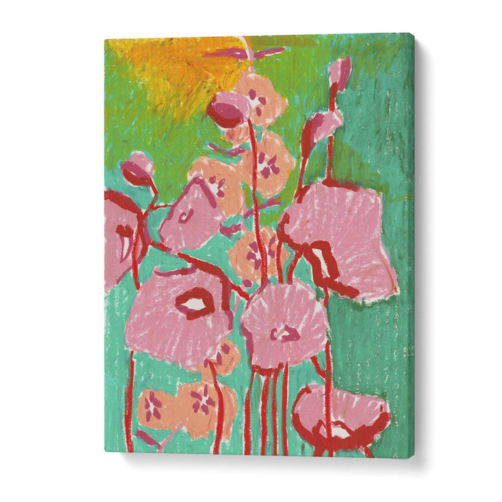 Pink Poppies By Ania Zwara Botanical Flower Paintings Artwork in Gallery Wrap