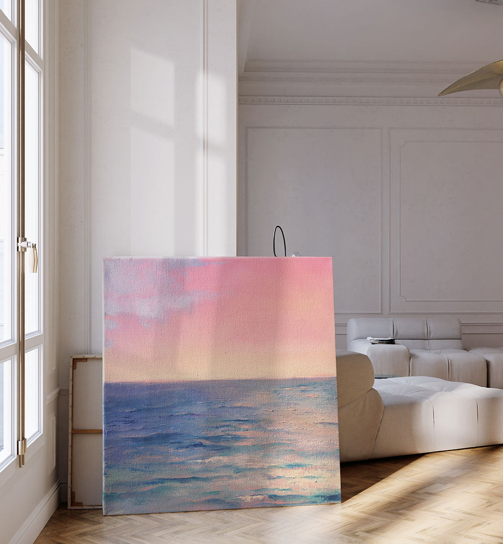 PINK SUNSET , LANDSCAPE PAINTINGS