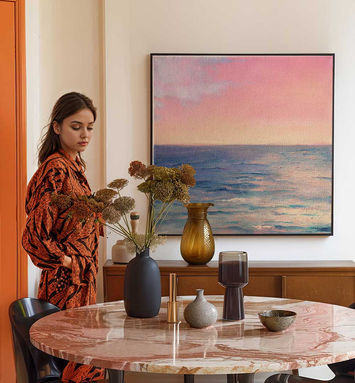 PINK SUNSET , LANDSCAPE PAINTINGS