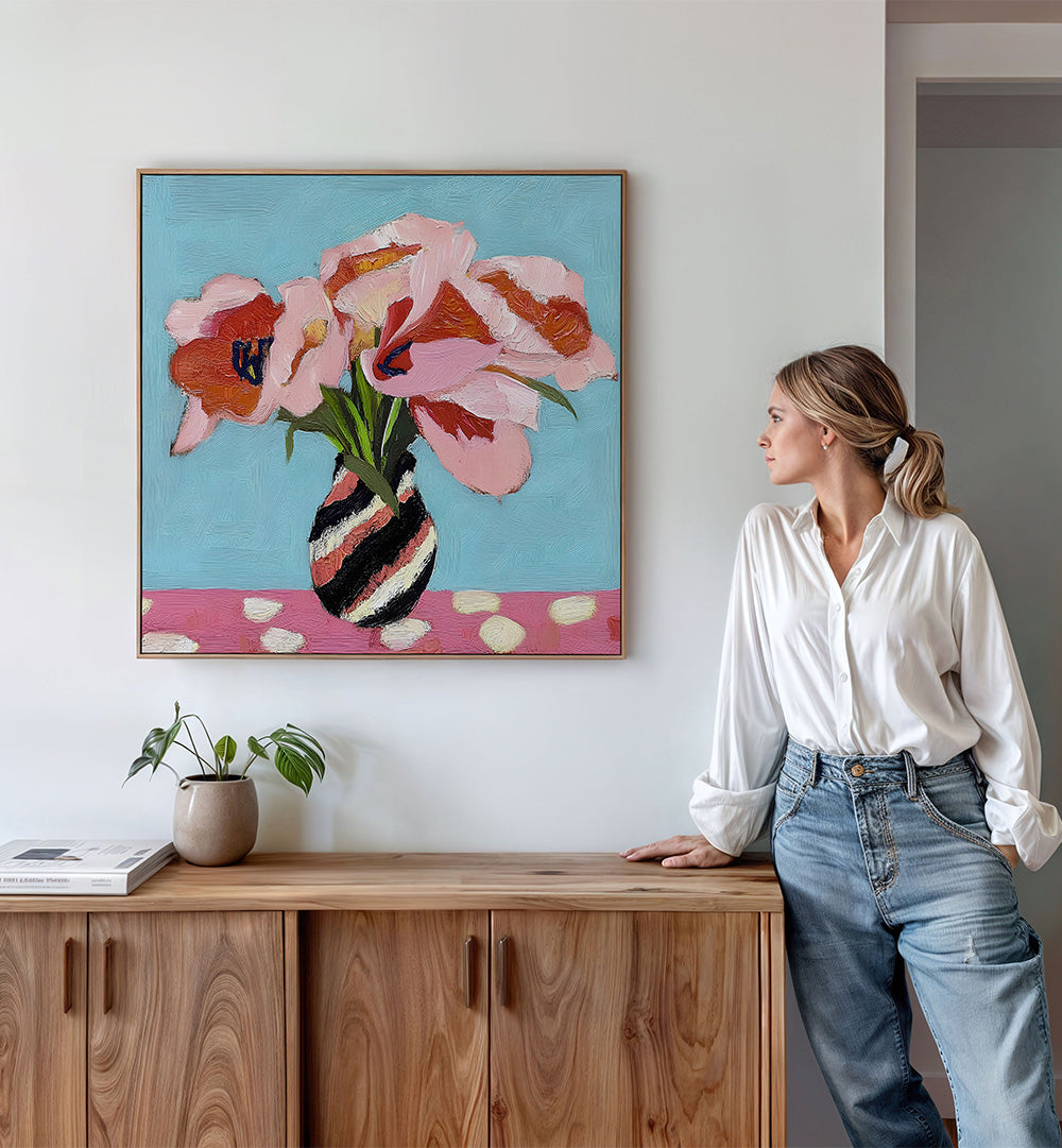 PINK TULIPS STILL LIFE