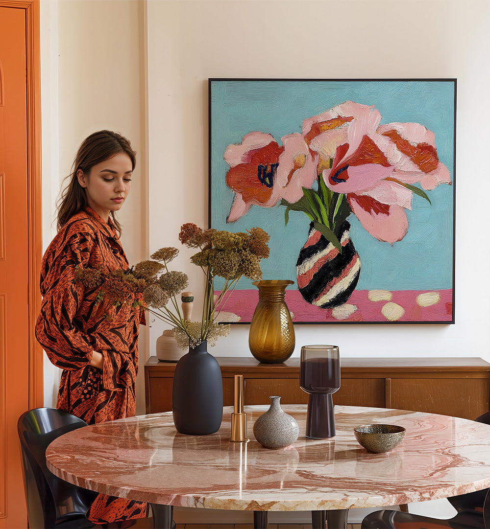 PINK TULIPS STILL LIFE