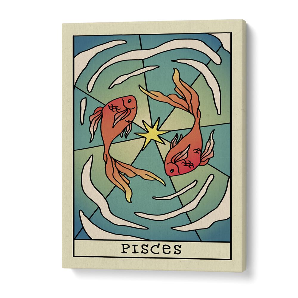 Pisces Zodiac & Tarot Art Artwork in Gallery Wrap