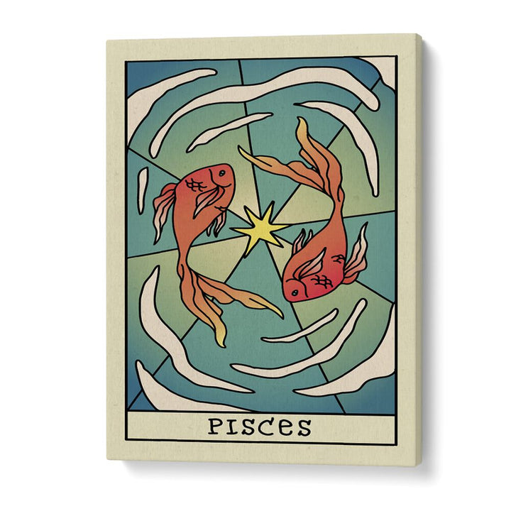 Pisces Zodiac & Tarot Art Artwork in Gallery Wrap