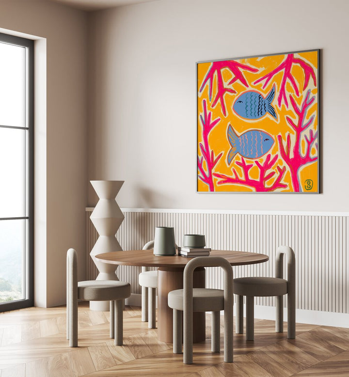 Colorful PISCES III, ZODIAC poster adds a mystical touch to any space, perfect for astrology enthusiasts.