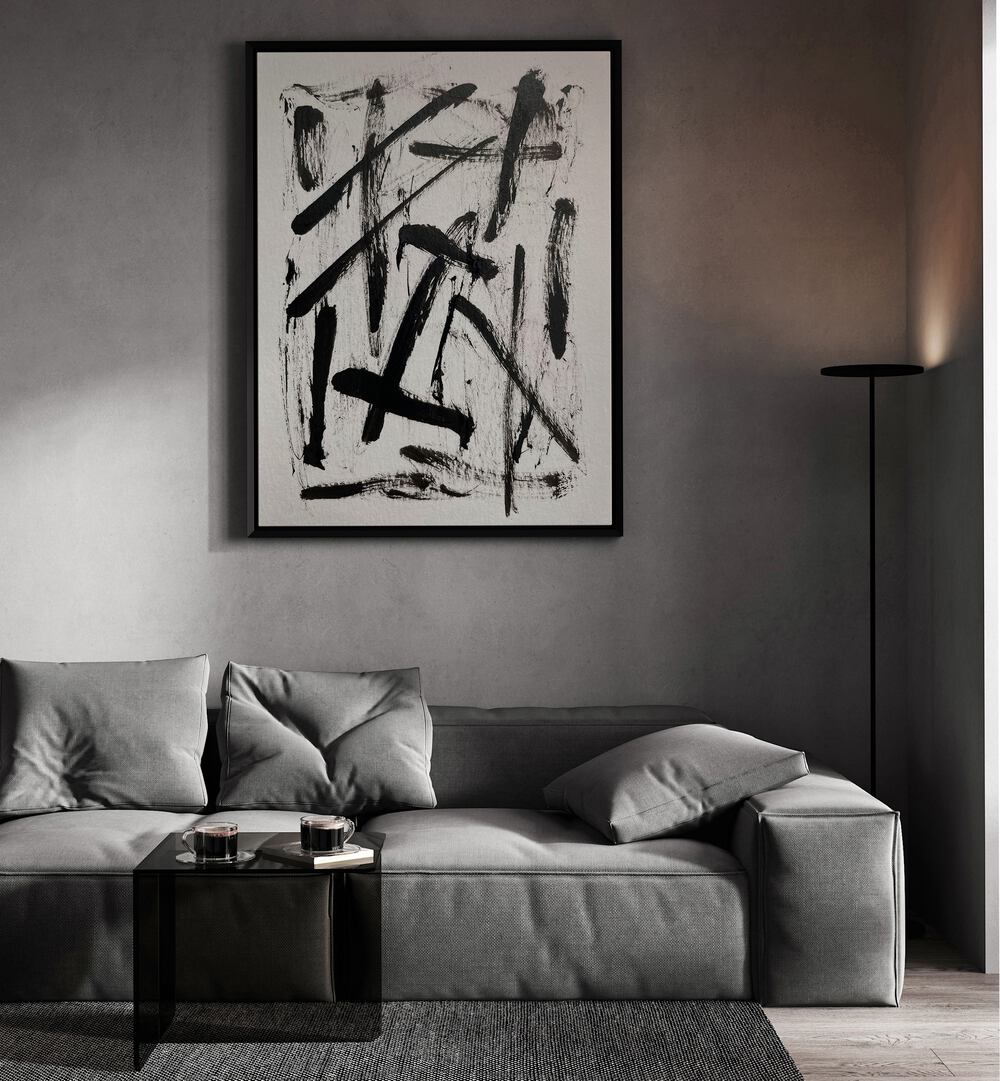Stylish living room featuring PITCH, ABSTRACT PAINTINGS that enhance decor with contemporary elegance.