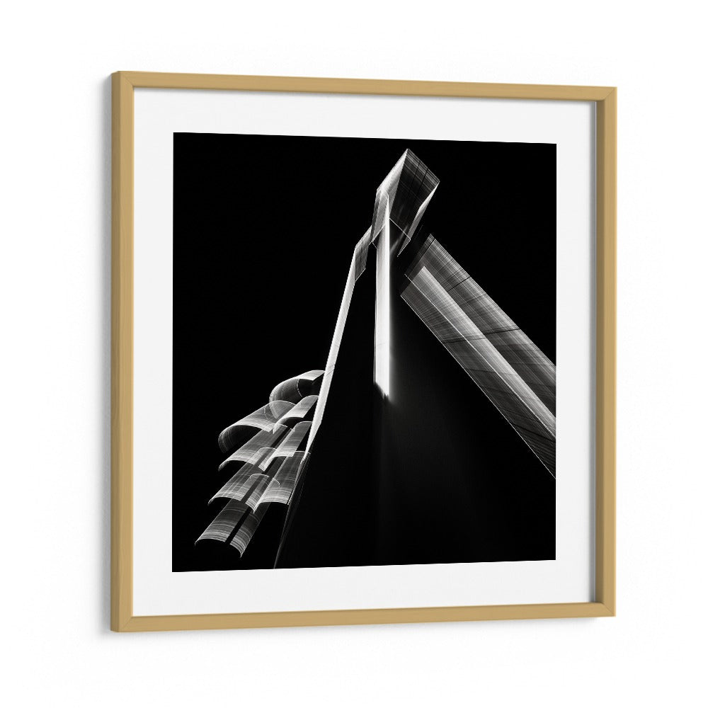 PITHEAD ABSTRACTION LANDSCAPE PHOTOGRAPHY in Oak Wood Frame With Mount