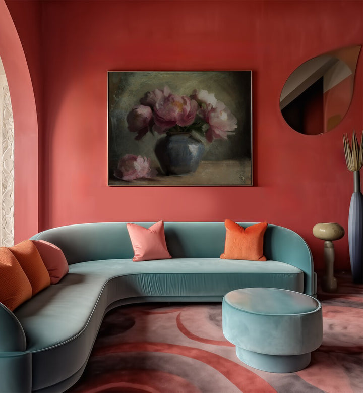 PIVOINES EN ROSE  , FLORAL FLOWER PAINTINGS