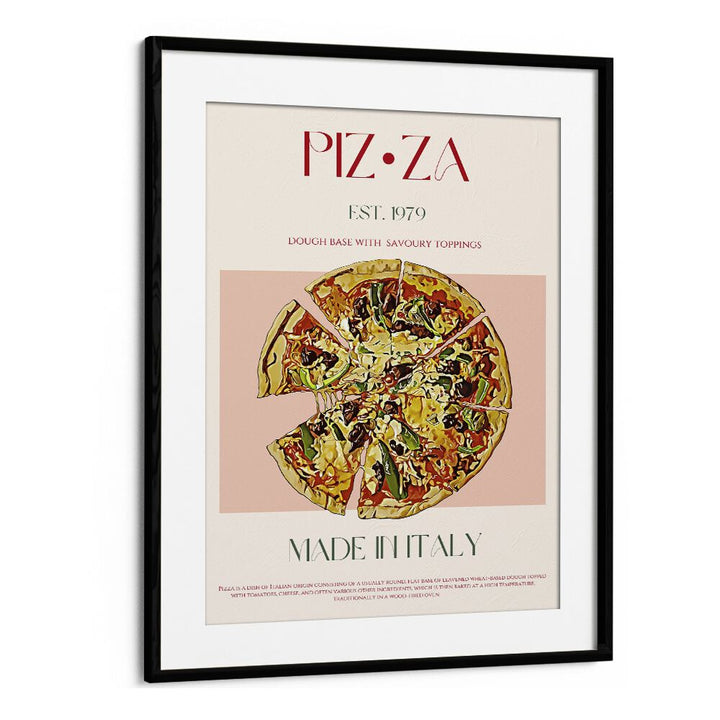 Pizza Bar & Cafe Artwork in Black Frame With Mount