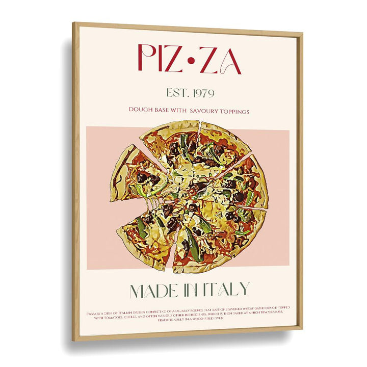 Pizza Bar & Cafe Artwork in Oak Wood Plain Frame