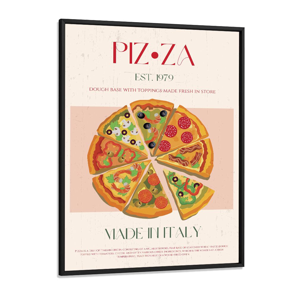 Pizza I Bar & Cafe Artwork in Black Plain Frame