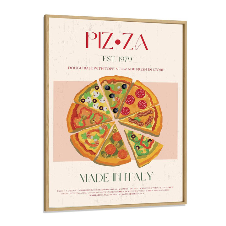 Pizza I Bar & Cafe Artwork in Oak Wood Plain Frame