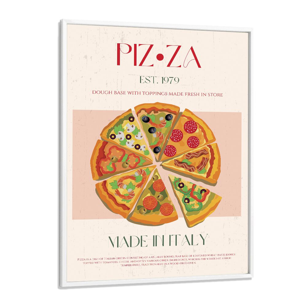 Pizza I Bar & Cafe Artwork in White Plain Frame